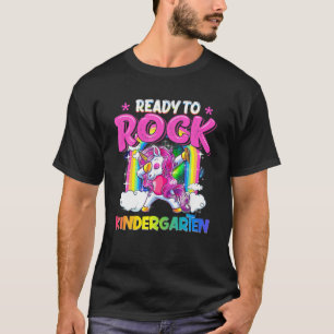 Ready To Rock Kindergarten Dabbing Unicorn Back To T-Shirt