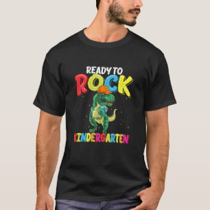 Ready To Rock Kindergarten Dinosaur Back To School T-Shirt