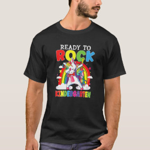 Ready To Rock Kindergarten Unicorn Girls Kids Back T-Shirt