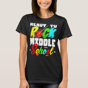 Ready To Rock Middle School Back To School Guitar T-Shirt