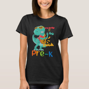 Ready To Rock Pre K Dinosau Rock Back To School T-Shirt