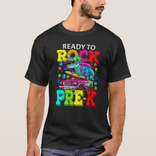 Ready To Rock Pre K Monster Truck Dinosaur Boys T-Shirt