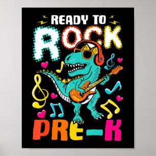 Ready To Rock PreK Dinosaur Back To School Boys Ki Poster