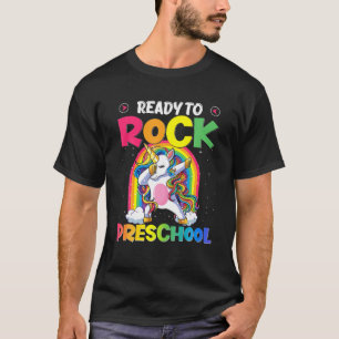 Ready To Rock Preschool Dabbing Unicorn Back To Sc T-Shirt
