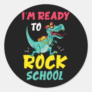 Ready To Rock School Teacher Pupil Kids Back To Classic Round Sticker