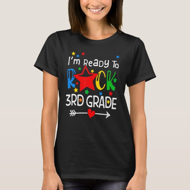 Ready To Rock Third 3rd Grade Back To School Teach T-Shirt (Front)