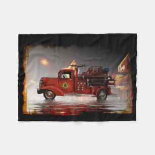 Ready to Roll in Vegas-Fire Truck  Fleece Blanket