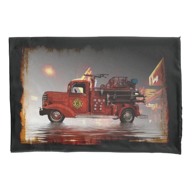 Ready to Roll in Vegas-Fire Truck  Pillowcase (Front)