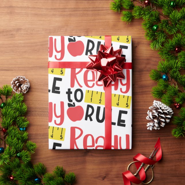 Ready To Rule With Ruler And Apple Wrapping Paper (Holiday Gift)