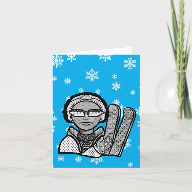 Ready to ski  Folded Greeting Card (Front)