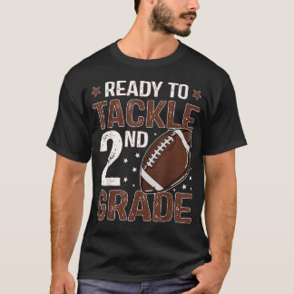 Ready To Tackle 2Nd Grade Football Boys First Day T-Shirt