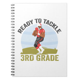 Ready To Tackle 3rd Grade Football Fantasy Rugby  Notebook