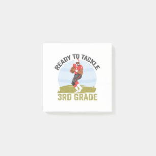 Ready To Tackle 3rd Grade Football Fantasy Rugby Post-it Notes