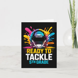 Ready To Tackle 5th Grade Football Kids First Day Card