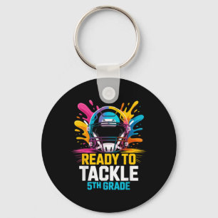 Ready To Tackle 5th Grade Football Kids First Day Key Ring