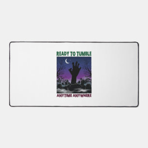 Ready Tumble Zombie Hand Halloween Graveyard Moon_ Desk Mat