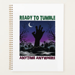 Ready Tumble Zombie Hand Halloween Graveyard Moon_ Planner