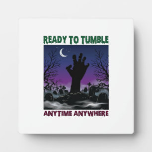 Ready Tumble Zombie Hand Halloween Graveyard Moon_ Plaque