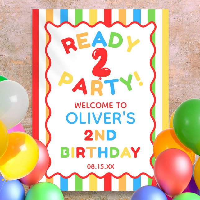 Ready Two Party 2nd Birthday Fun Welcome Sign (Ready Two Party 2nd Birthday Fun Welcome Sign)