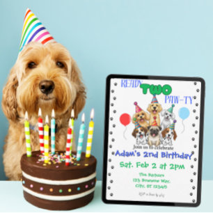 Ready Two Paw-ty Birthday Invitation
