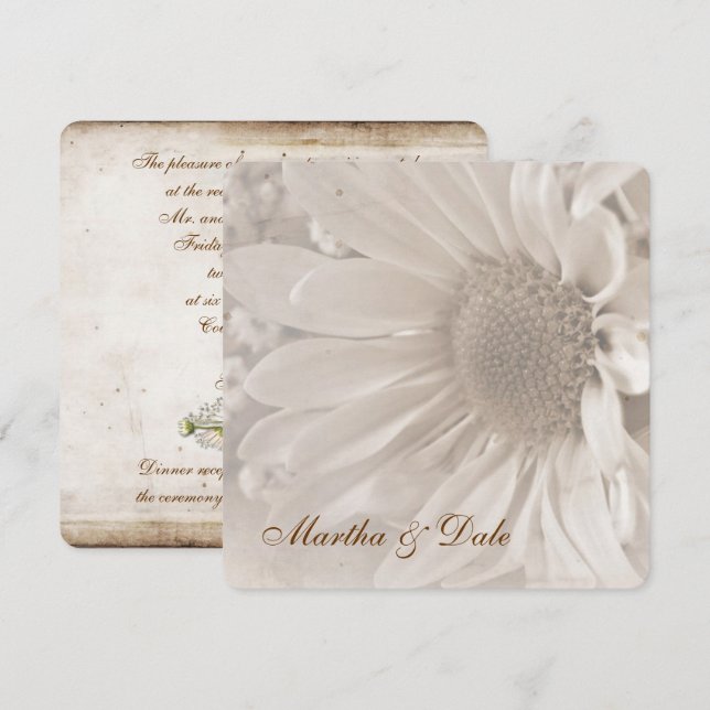 Reaffirmation of Vows daisy invitation (Front/Back)