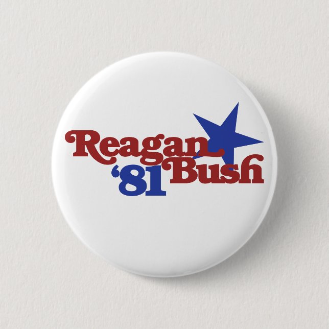 Reagan Bush 81 6 Cm Round Badge (Front)