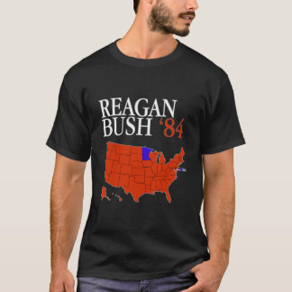 Reagan Bush '84 Retro Logo Red White Blue Election T-Shirt