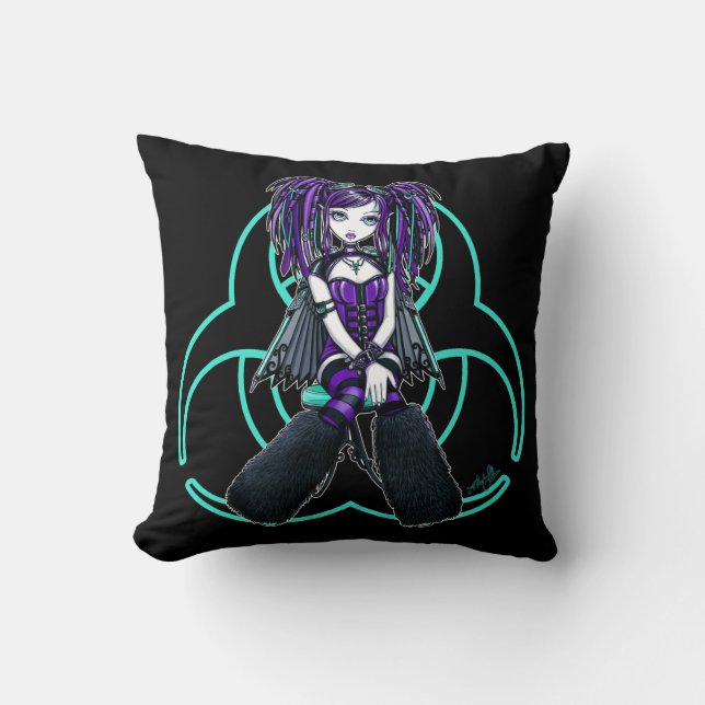 Reagan Cyber Goth Radioactive Fairy Art BIG Pillow (Front)