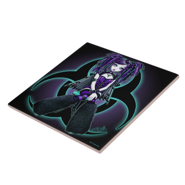 "Reagan" Cybergoth Radioactive Fairy Art Tile (Side)