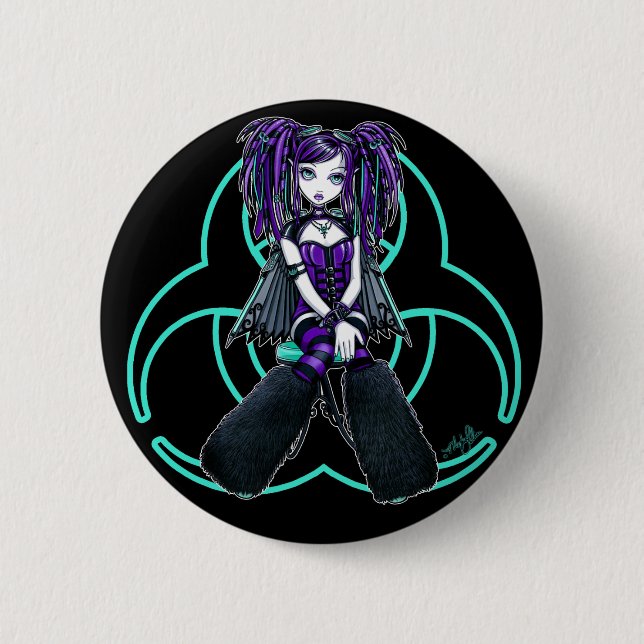 "Reagan" Cybergoth Radioactive Fairy Button (Front)