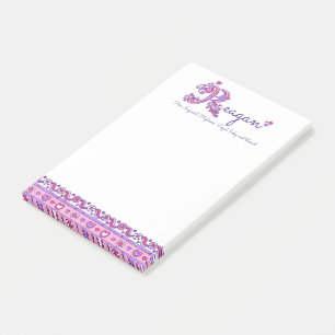 Reagan personalised R name meaning post it notes