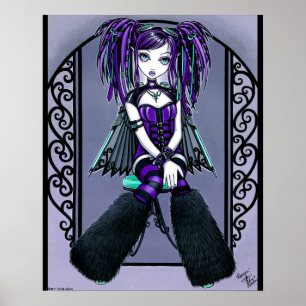 "Reagan" Purple Cyber Goth Fairy Poster