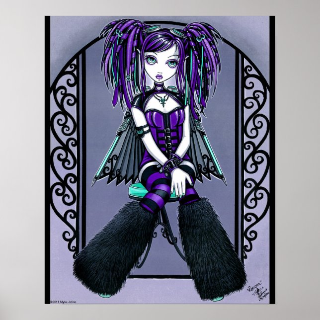 "Reagan" Purple Cyber Goth Fairy Poster (Front)