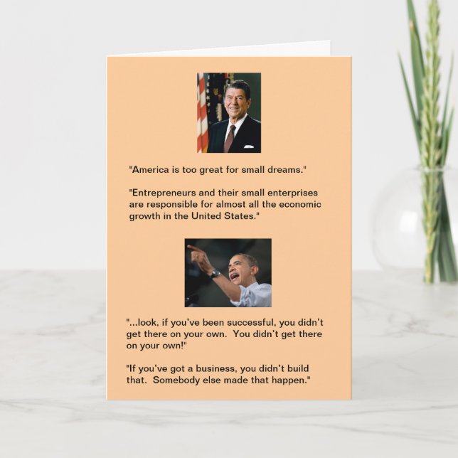 Reagan versus Obama Card (Front)