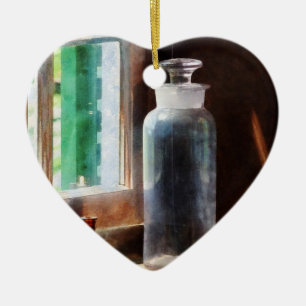 Reagent Bottle and Small Brown Bottle Ceramic Ornament