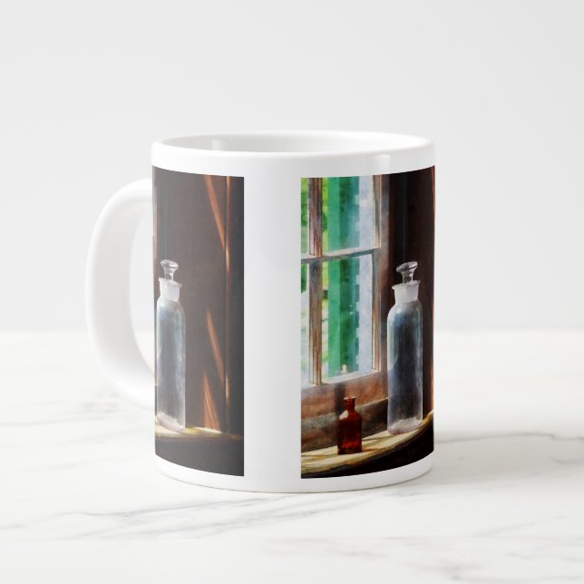 Reagent Bottle and Small Brown Bottle Large Coffee Mug (Front Left)