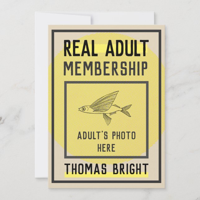 Real adult membership birthday card modern design (Front)
