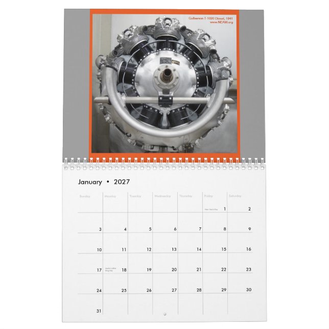 Real Aeroplanes Have Round Engines 2013 Calendar (Jan 2027)