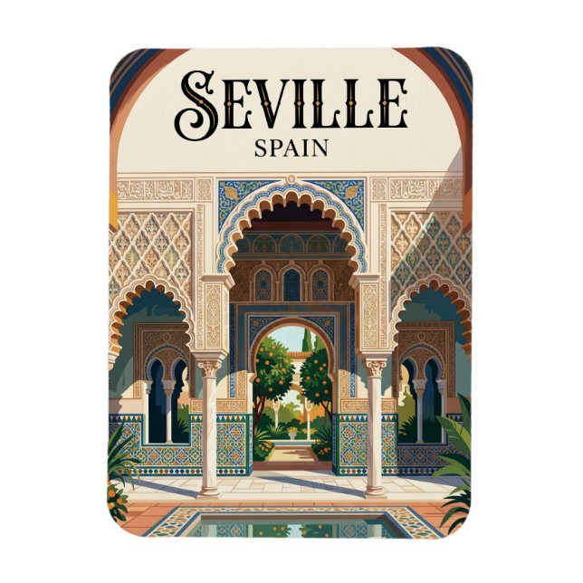 Real Alcázar de Sevilla Spain Magnet (Vertical)