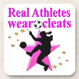 REAL ATHLETES PLAY SOCCER DESIGN COASTER