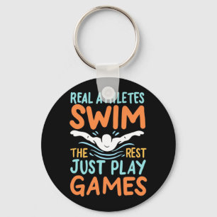 Real Athletes Swim Key Ring