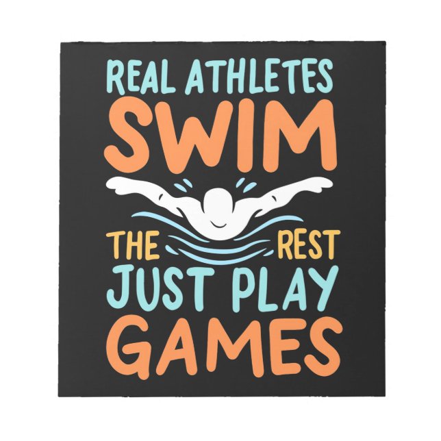 Real Athletes Swim Notepad (Front)