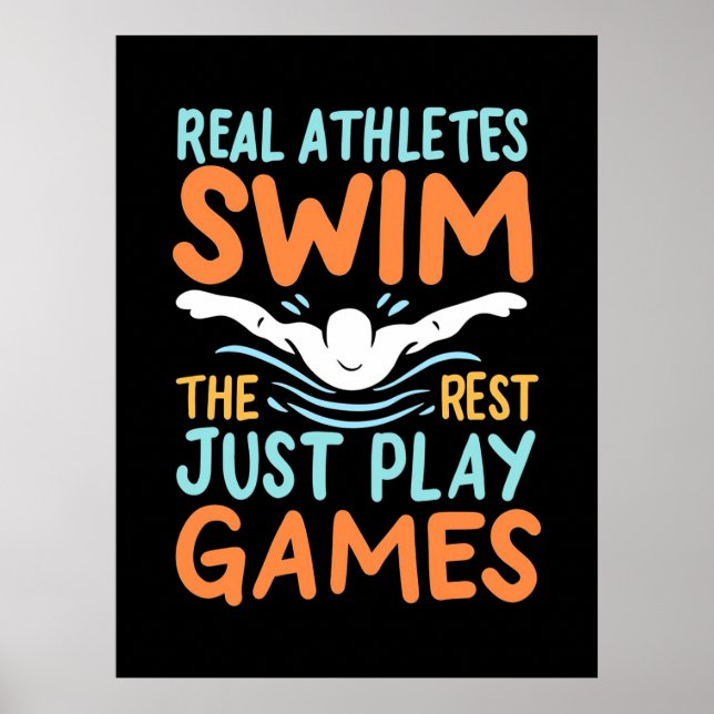 Real Athletes Swim Poster (Front)