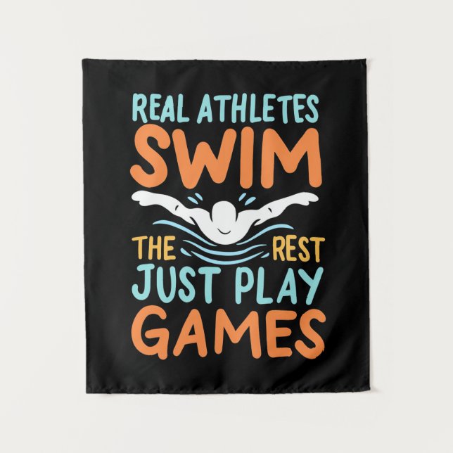 Real Athletes Swim Tapestry (Front)