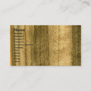 Real Australian Walnut Veneer Woodgrain Business Card