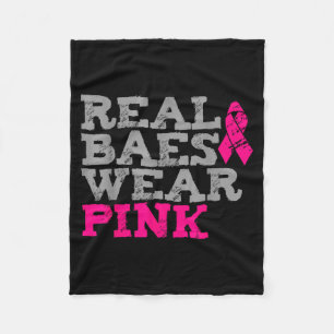 Real Baes Wear nk Breast Cancer Awareness Fleece Blanket