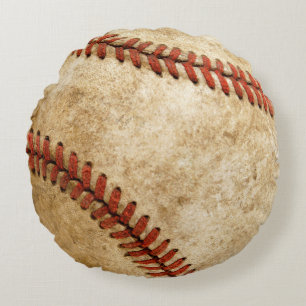 Real Baseball Photo Vintage Old Stylish Round Cushion