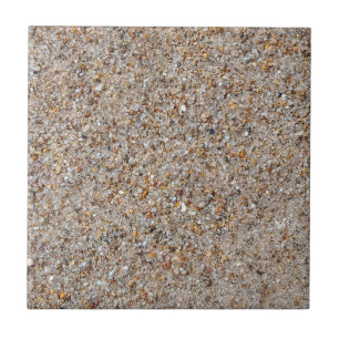 Real Beach Sand Grains Pattern Ceramic Tile