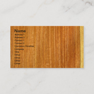 Real Burmese Padauk Veneer Woodgrain Business Card