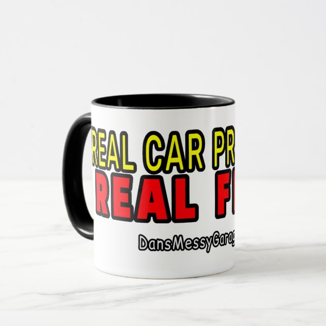 Real Car Problems Real Fixes Mug for Car Guys (Front Left)
